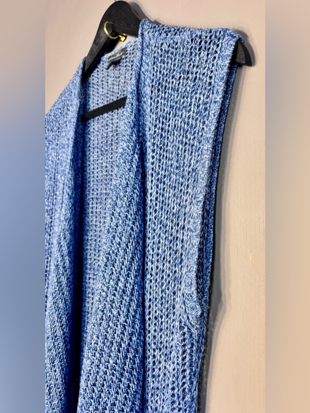 EDDIE BAUER Blue Loose-Knit Sweater Cardigan - Picture 7 of 8